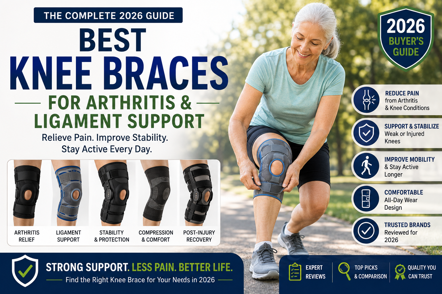 Best Knee Braces 2026: Arthritis, Ligament Injuries, and Choosing the Right Level of Support