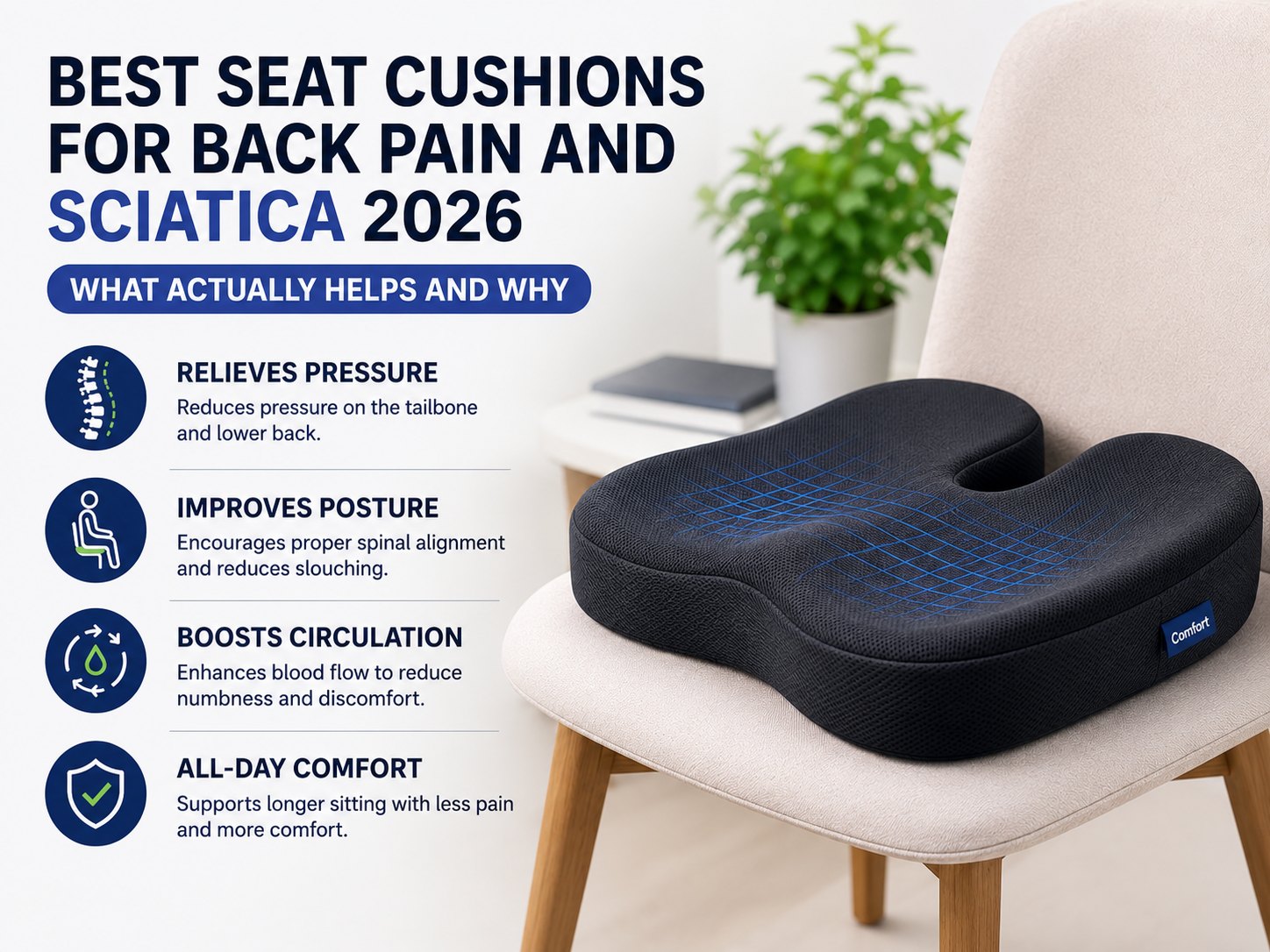 Best Seat Cushions for Back Pain and Sciatica 2026: What Actually Helps and Why