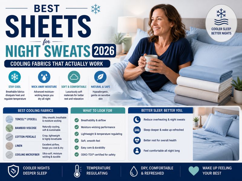 Best Sheets for Night Sweats 2026: Cooling Fabrics That Actually Work