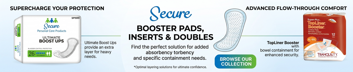 Adult diaper booster pads inserts and doublers for extra absorbency