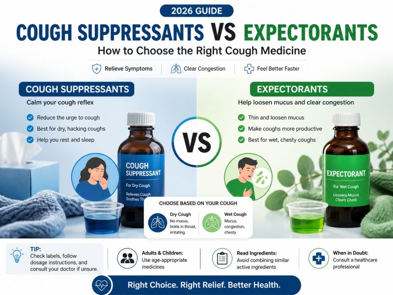 Cough Suppressants vs Expectorants 2026: How to Choose the Right Cough Medicine
