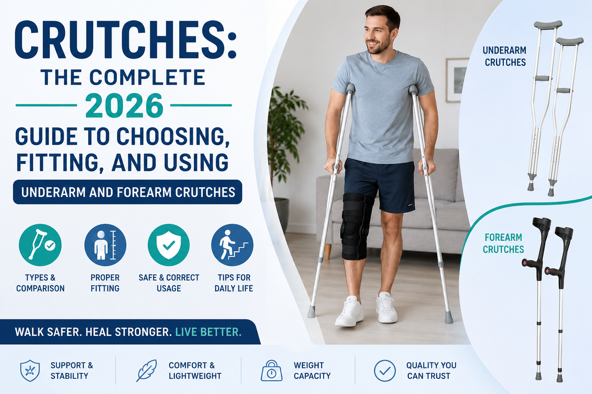Crutches: The Complete 2026 Guide to Choosing, Fitting, and Using Underarm and Forearm Crutches