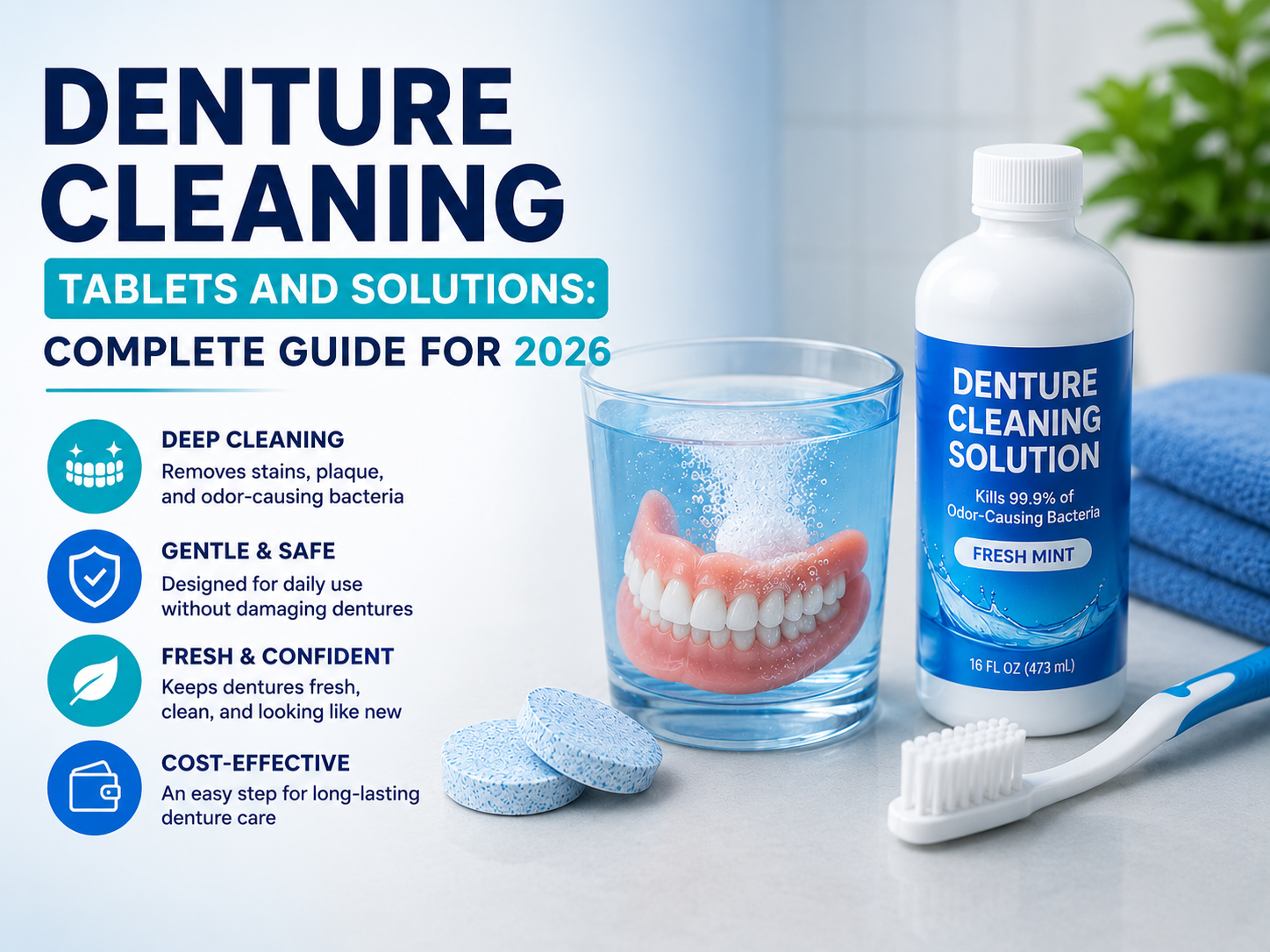 Denture Cleaning Tablets and Solutions