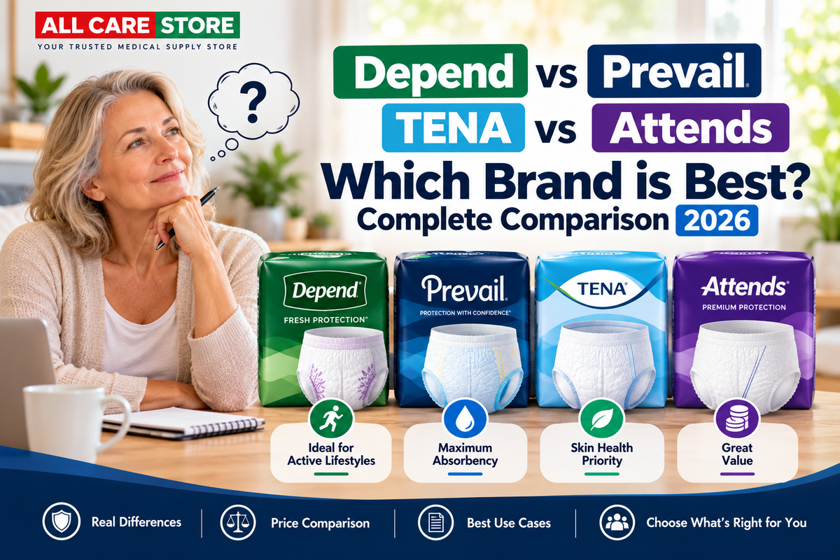 Depend vs Prevail vs TENA vs Attends: Which Brand is Best? Complete Comparison 2026