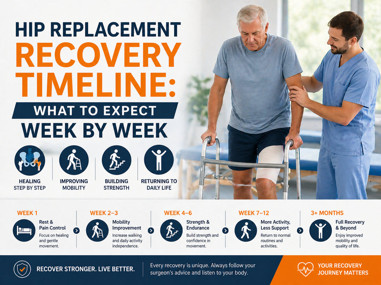 Hip Replacement Recovery Timeline: What to Expect Week by Week