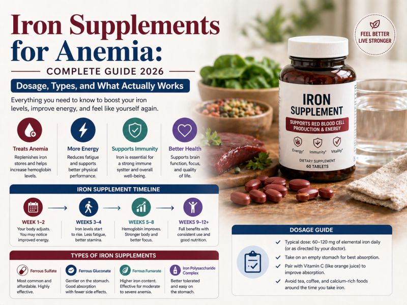 Iron Supplements for Anemia: Complete Guide 2026 — Dosage, Types, and What Actually Works