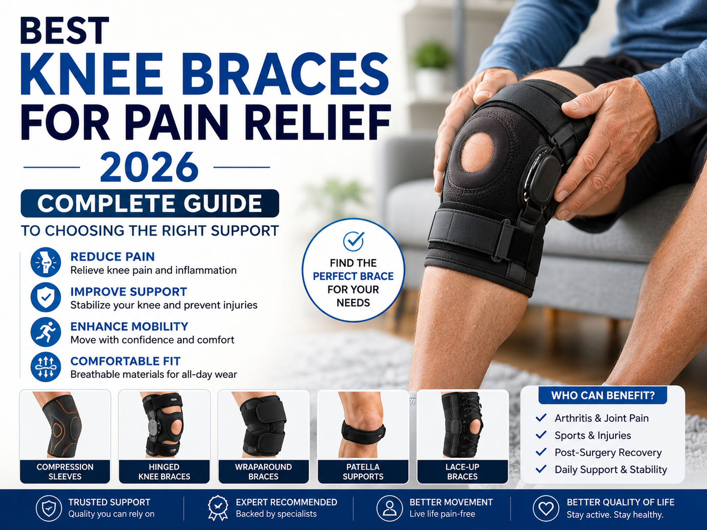 Best Knee Braces for Pain Relief 2026: Complete Guide to Choosing the Right Support