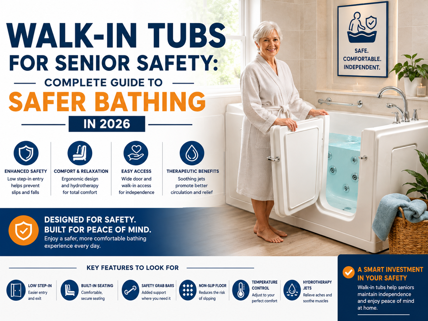 Walk-In Tubs for Senior Safety: Complete Guide to Safer Bathing in 2026