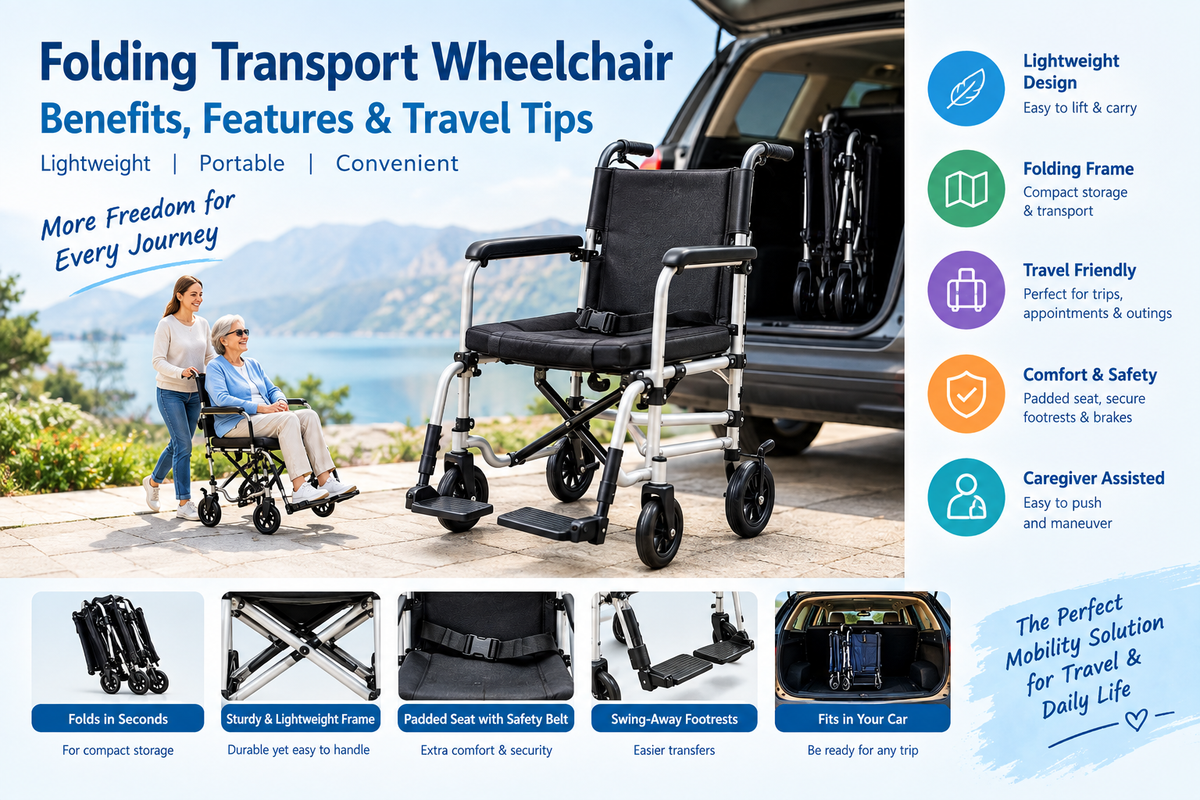 Folding Transport wheelchair