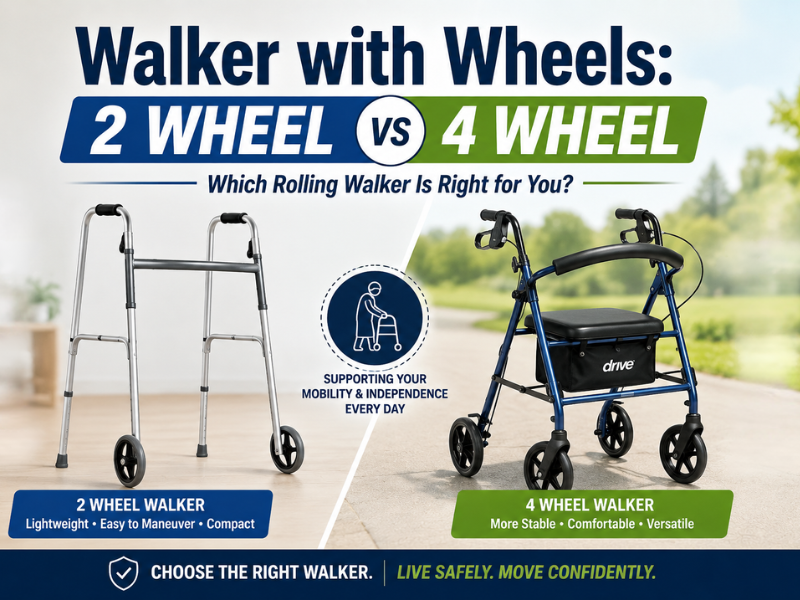 Walker with Wheels: 2 Wheel vs 4 Wheel, Which Rolling Walker Is Right for You?