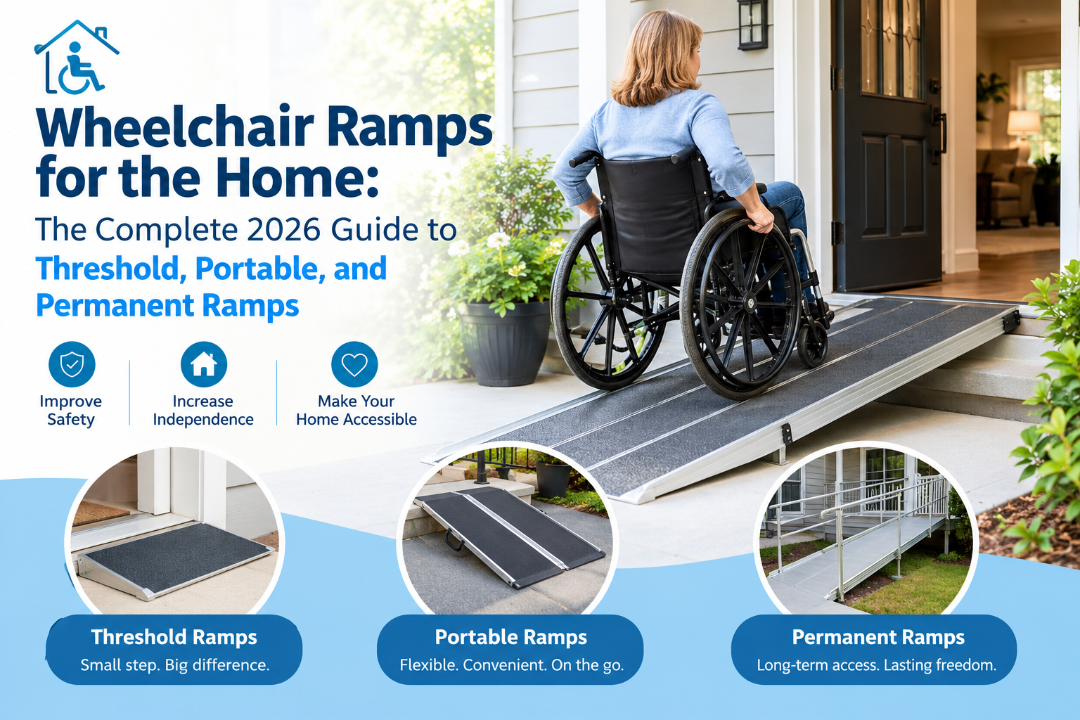 Wheelchair Ramps for the Home: The Complete 2026 Guide to Threshold, Portable, and Permanent Ramps