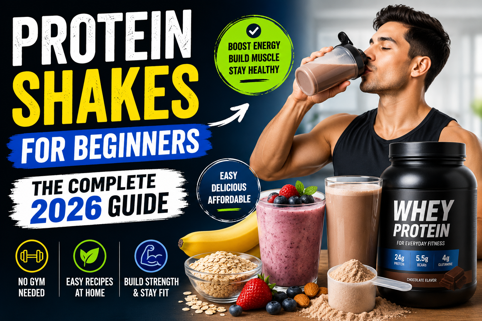 Protein Shakes for Beginners: The Complete 2026 Guide (No Gym Needed)