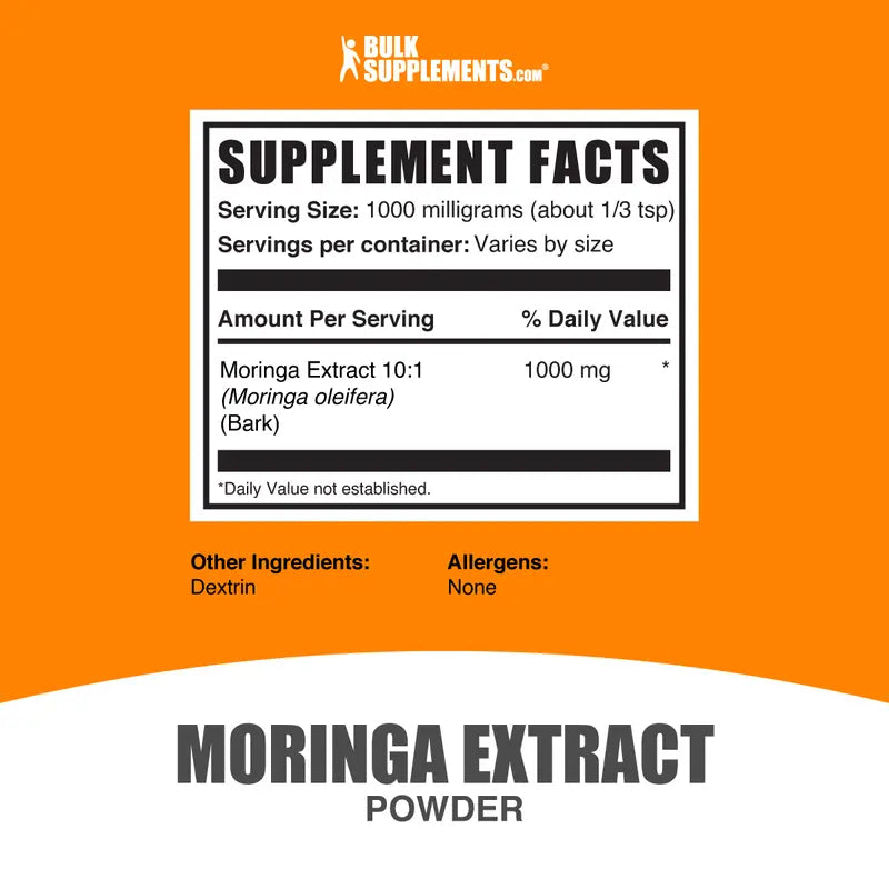 Bulksupplements.Com Moringa Extract Powder   Dietary Supplements   Moringa Leaf   Natural Antioxidants   Fitness   Edible   Moringa Oleifera   100G 1Kg   1000Mg per Serving