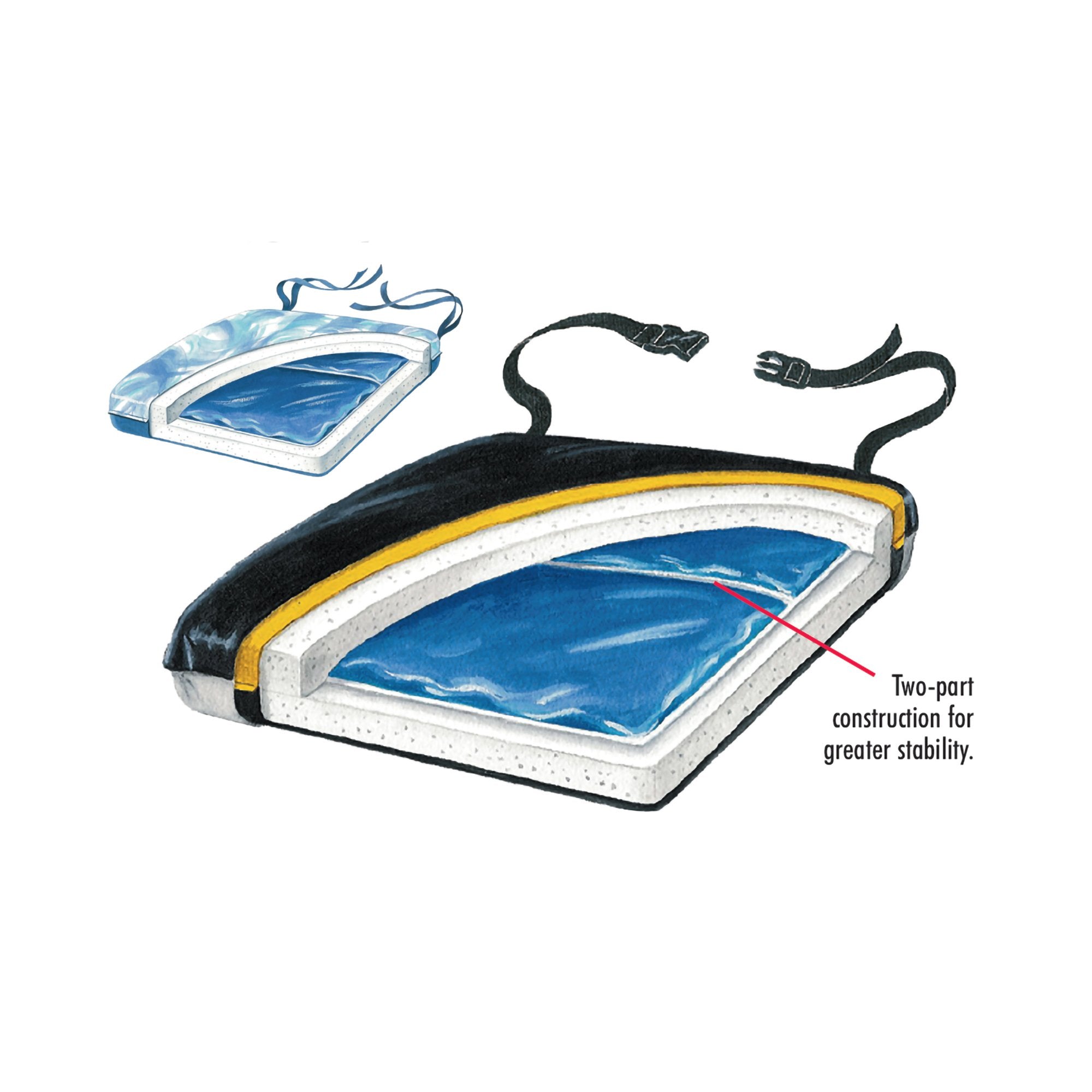 Seat Cushion Econo-Gel 18 W X 16 L X 2 D Inch Foam / Gel