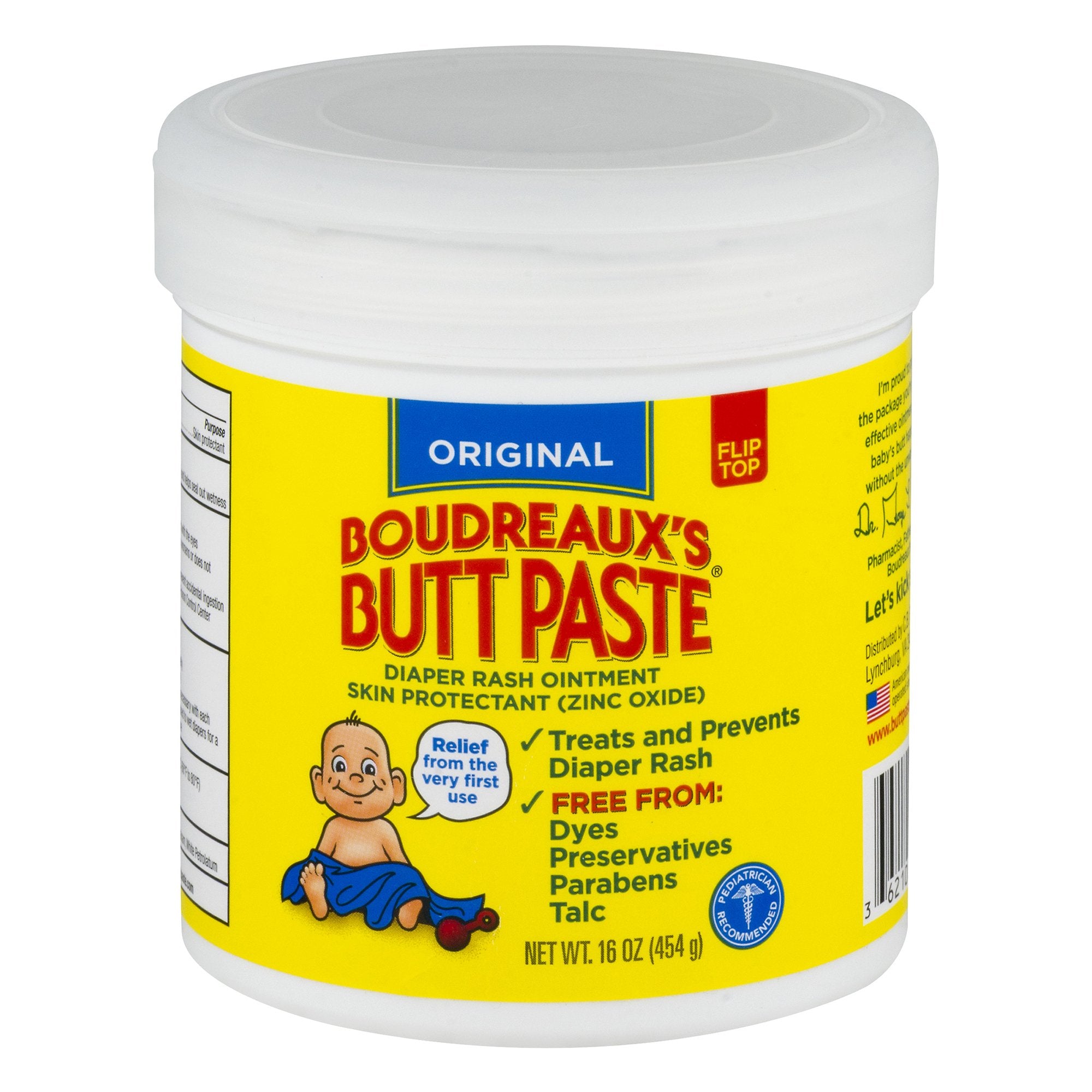 Diaper Rash Treatment Boudreaux's Butt Paste 16 oz. Jar Scented Ointment
