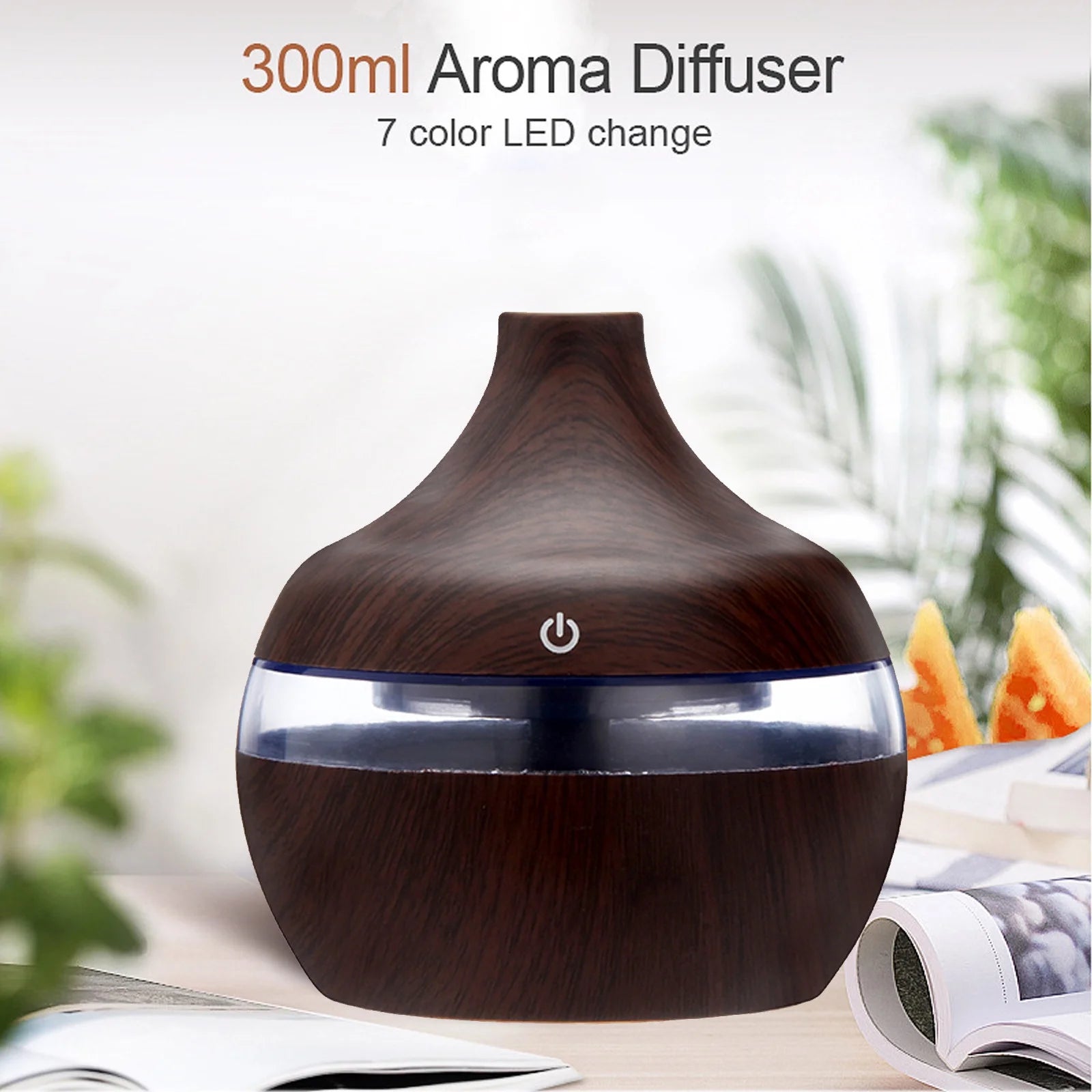 Summer Deals! Essential Oil Diffuser, 300Ml Small Cool Mist Humidifiers, Portable Mini Humidifier 7 Colors LED Light Humidifiers for Bedroom,Home,Travel,Office,Spa,Yoga,Baby Room