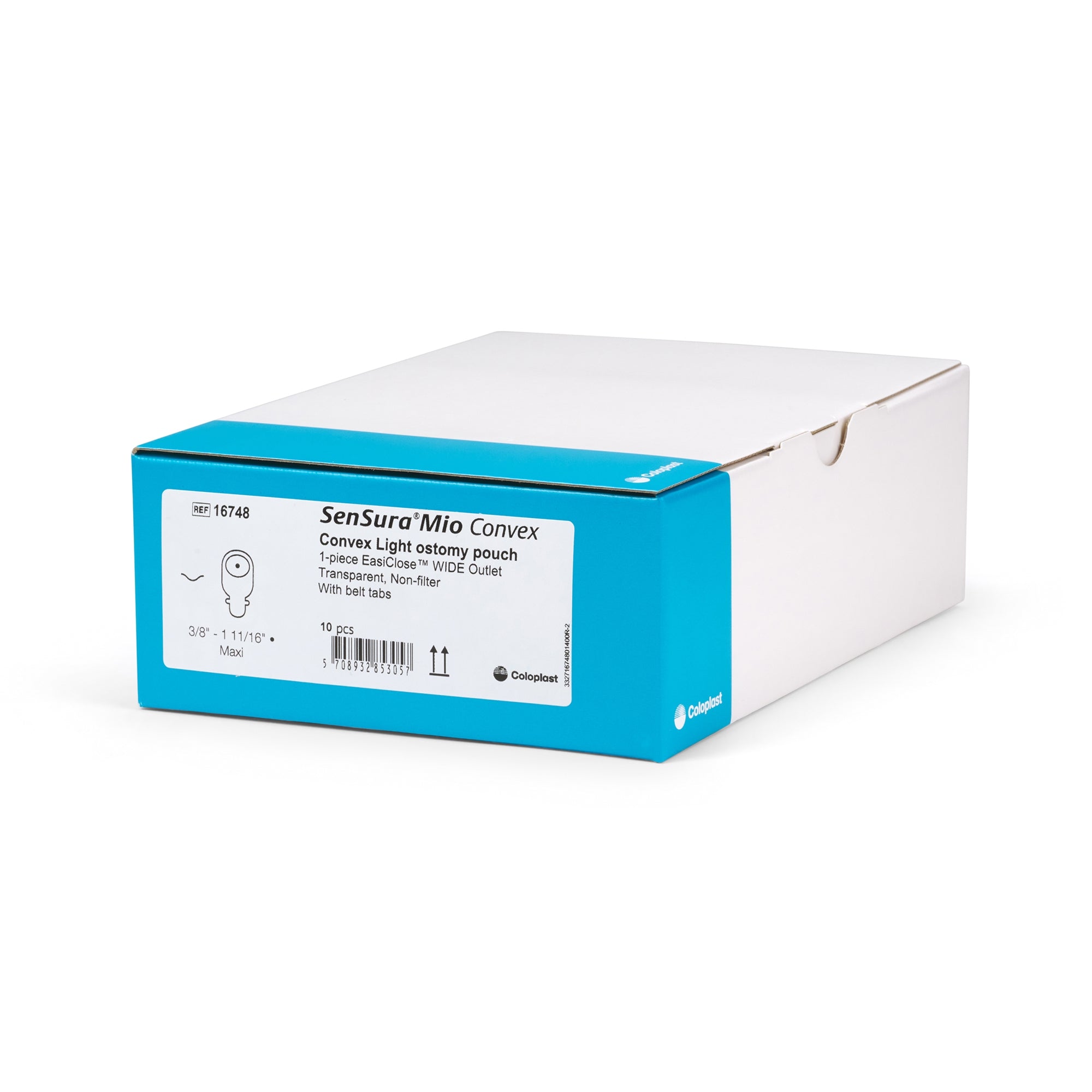 ostomy pouch sensura mio convex one piece system 11 inch length maxi convex light trim to fit 3 8 to 1 11 16 inch stoma drainable packaging type box