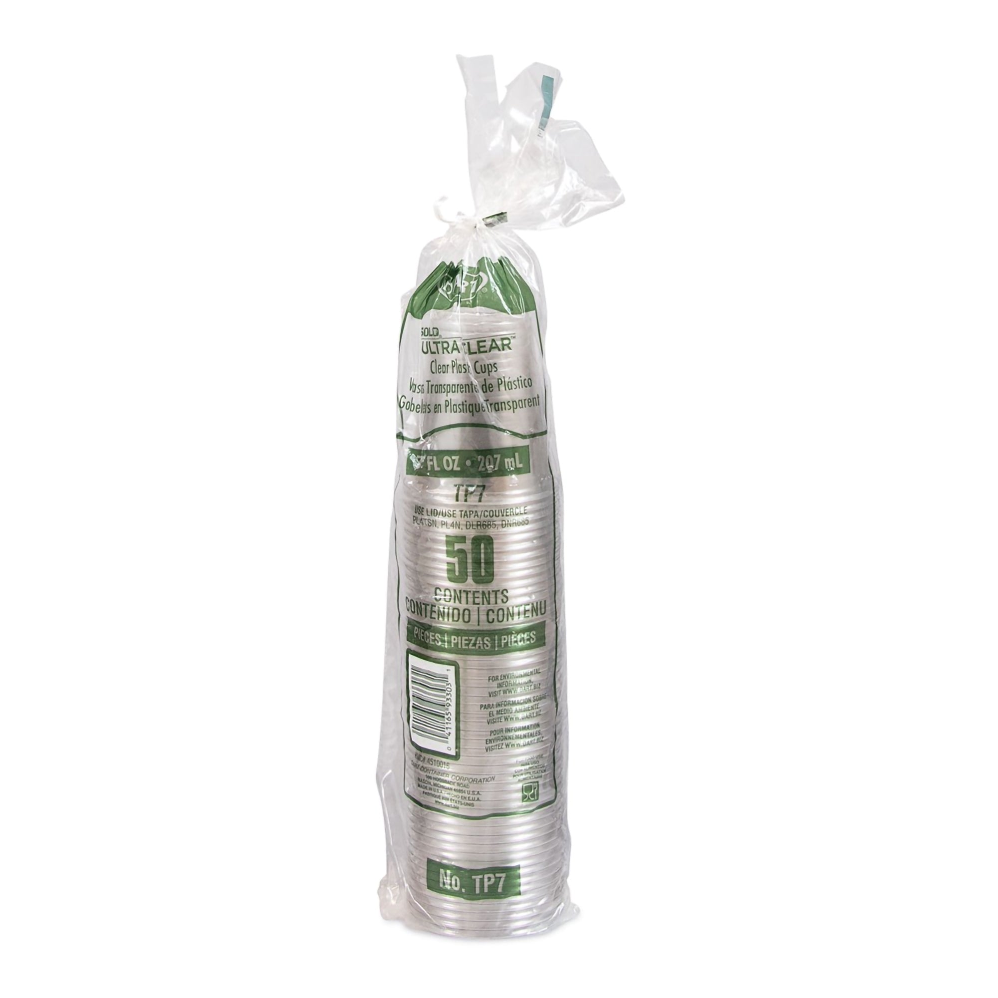Drinking Cup Solo Ultra Clear 7 oz. Translucent Plastic Disposable, Packaging Type- Case
