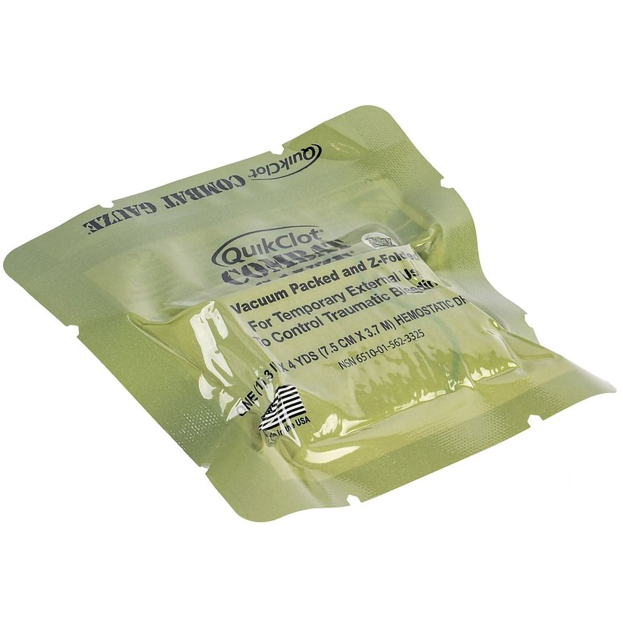 Hemostatic Dressing QuikClot Combat Gauze 3 Inch X 4 Yard 1 per Pack Sterile