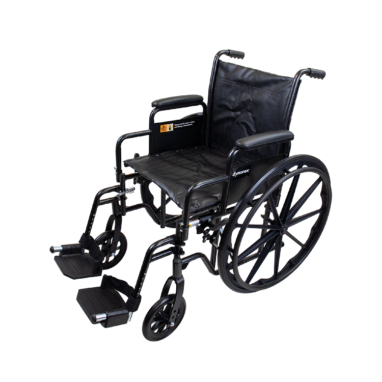 Dynarex DynaRide S2 Wheelchair with Detachable desk-length and Footrest ,8" Front 24" Back Wheels ,300 lbs Weight Capacity ,20" x 16" ,10226