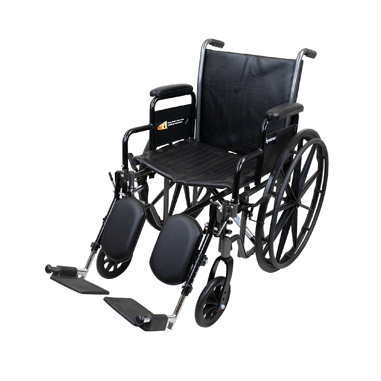 Dynarex DynaRide S2 Wheelchair with Detachable desk-length and Elevating Leg rest ,8" Front 24" Back Wheels ,300 lbs Weight Capacity ,20" x 16" ,10227