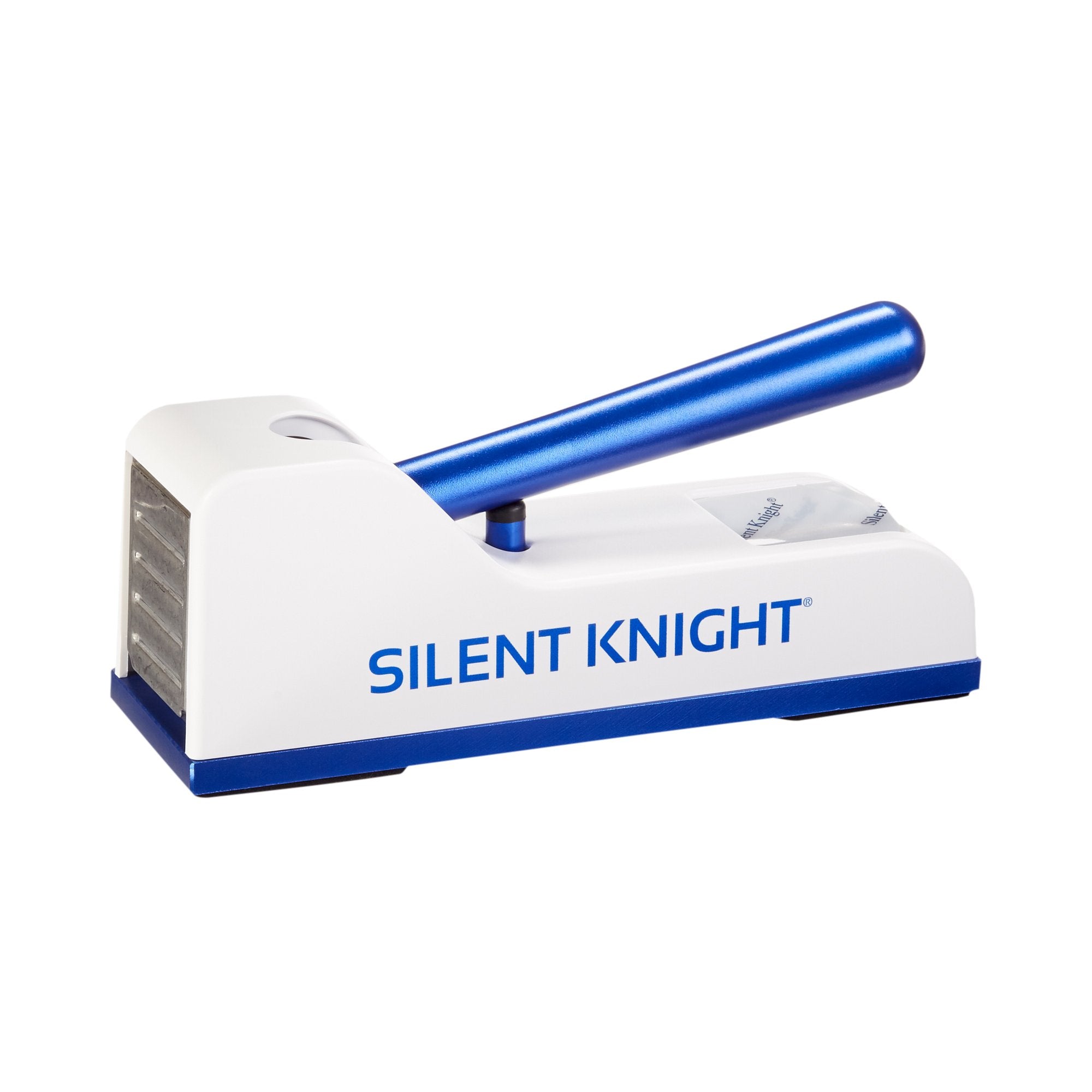 Pill Crusher Silent Knight Hand Operated Blue / White, Packaging Type- Each