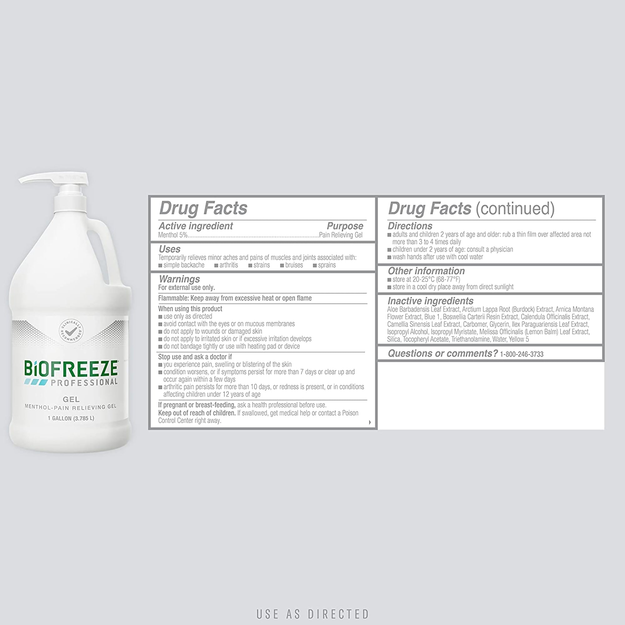 Topical Pain Relief Biofreeze Professional 5% Strength Menthol Topical Gel 1 gal.,Packaging Type- Each