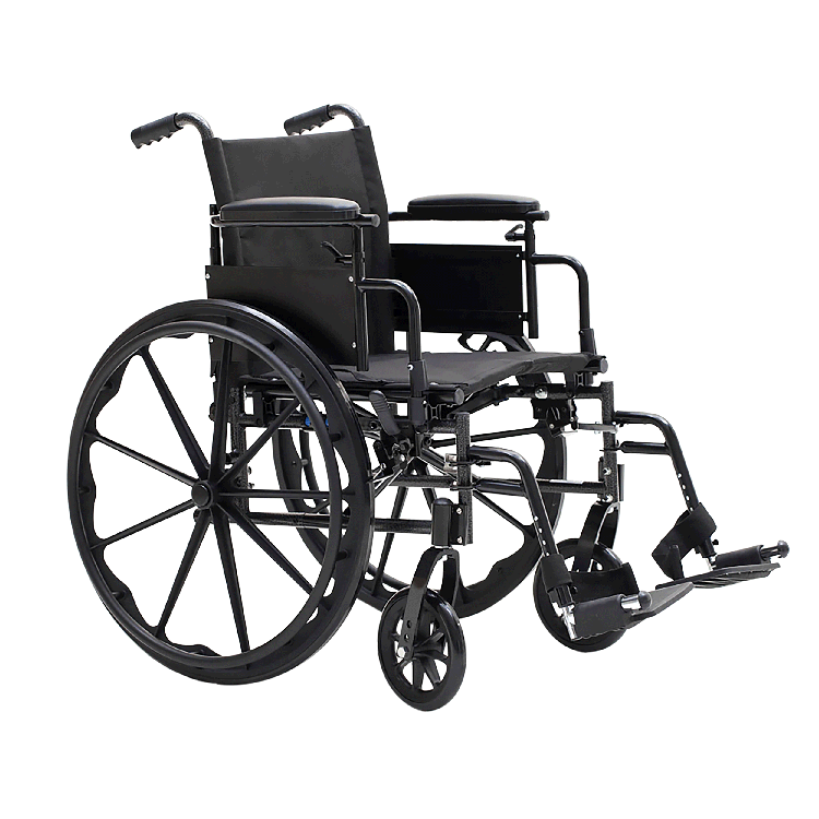 Dynarex DynaRide S4 X-Lite Wheelchair with Detachable desk-length and Footrest ,8" Front 24" Back Wheels ,300 lbs Weight Capacity ,20" x 16" ,10277