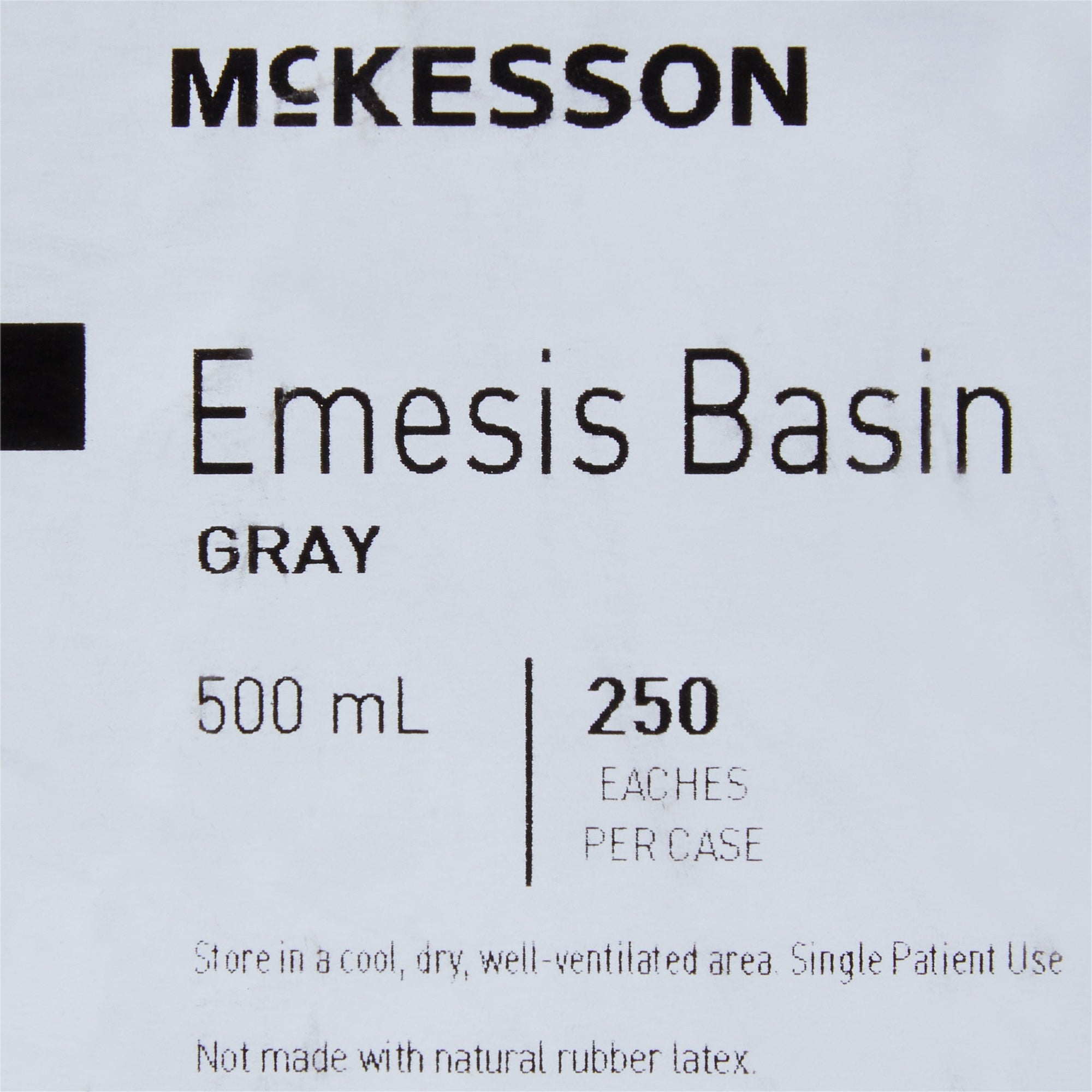 Emesis Basin McKesson Graphite 16 oz. Plastic Single Patient Use, Packaging Type- Case