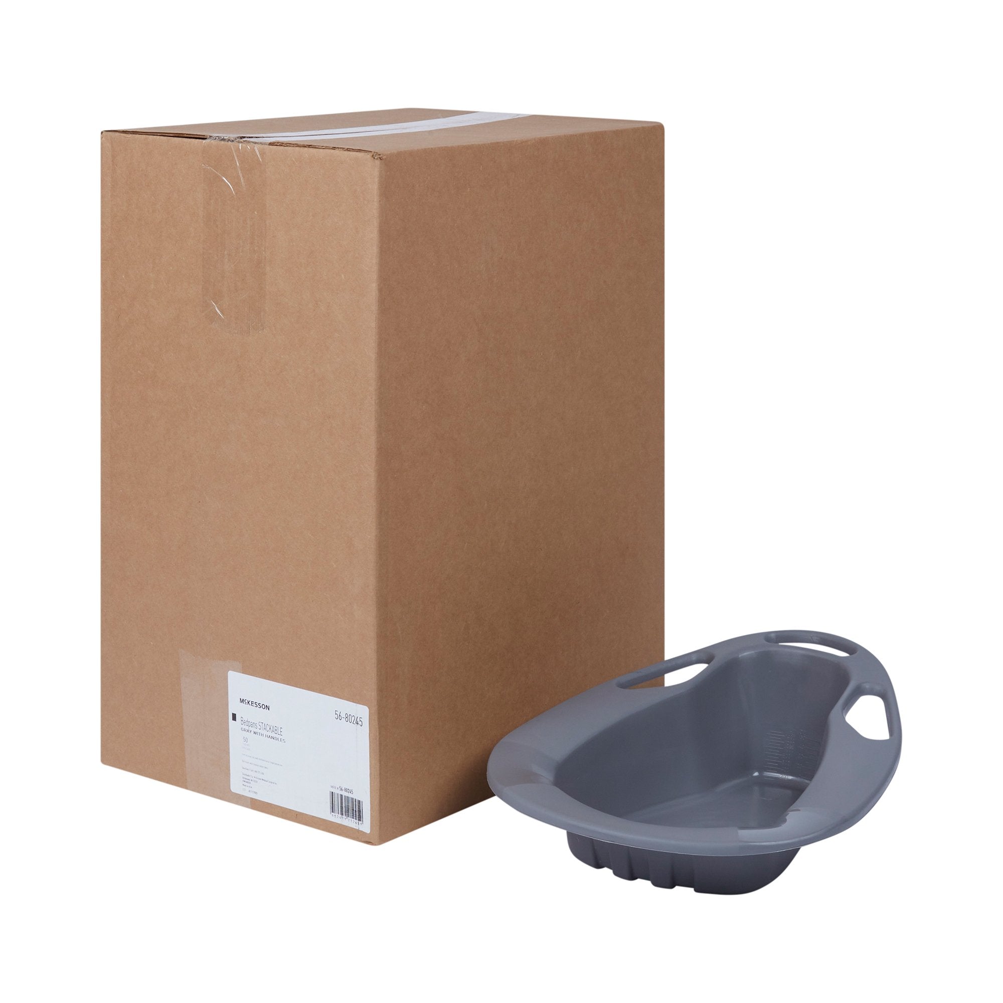 Stackable Bedpan McKesson Graphite 2 Quart / 1893 mL, Packaging Type- Case