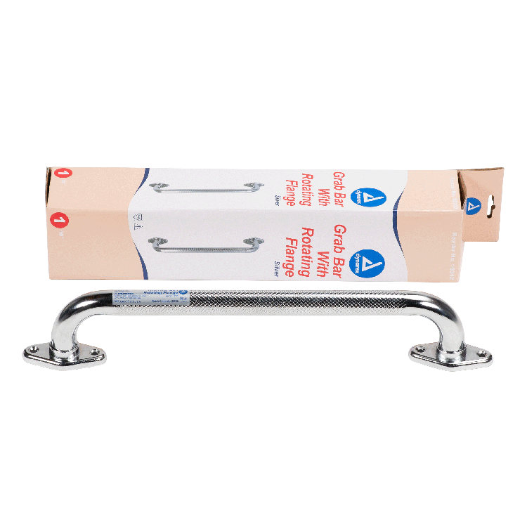 Dynarex Knurled Rotating Flange Grab Bars - Enhance safety and stability in your bathroom with durable, slip-resistant grab bars featuring a unique rotating flange design for versatile installation.