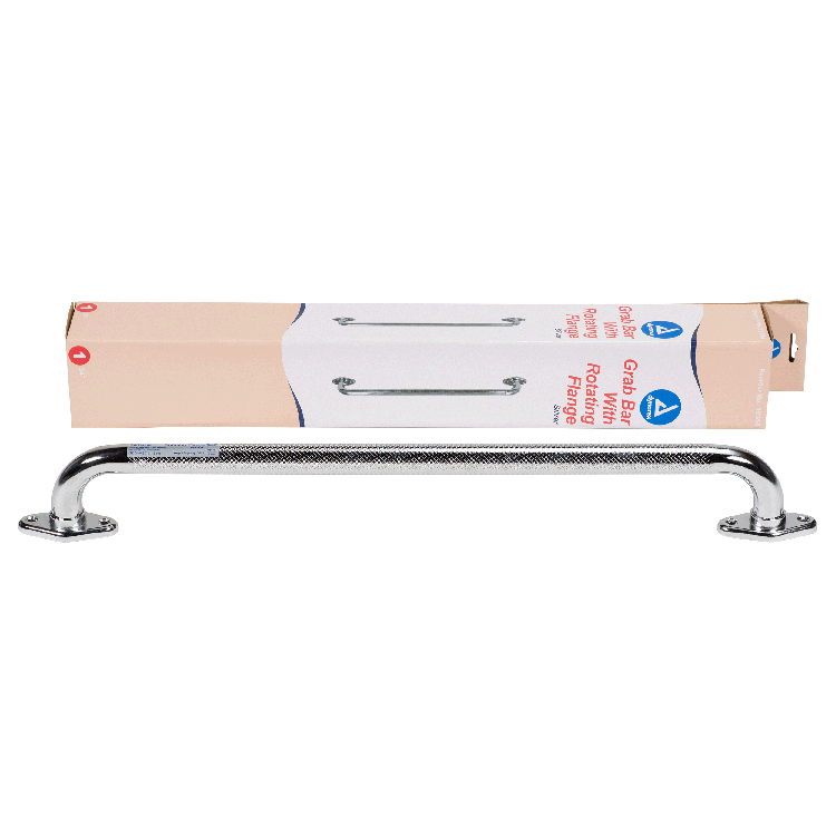 Dynarex Knurled Rotating Flange Grab Bars - Enhance safety and stability in your bathroom with durable, slip-resistant grab bars featuring a unique rotating flange design for versatile installation.