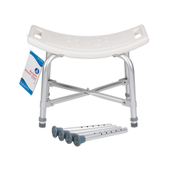 Shower chair with curved seat
