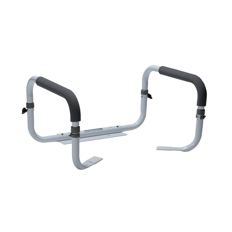 Adjustable toilet support rail handles