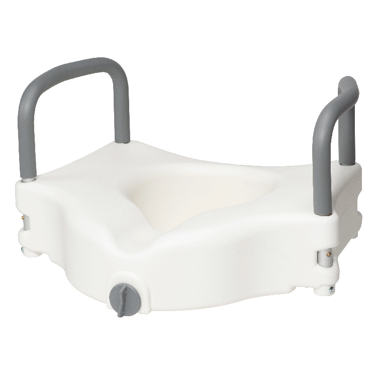 Dynarex Raised Toilet Seat with Arms/without Arm, Molded and Elongated Seat