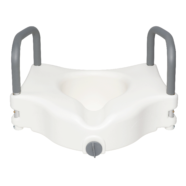 Dynarex Raised Toilet Seat with Arms/without Arm, Molded and Elongated Seat