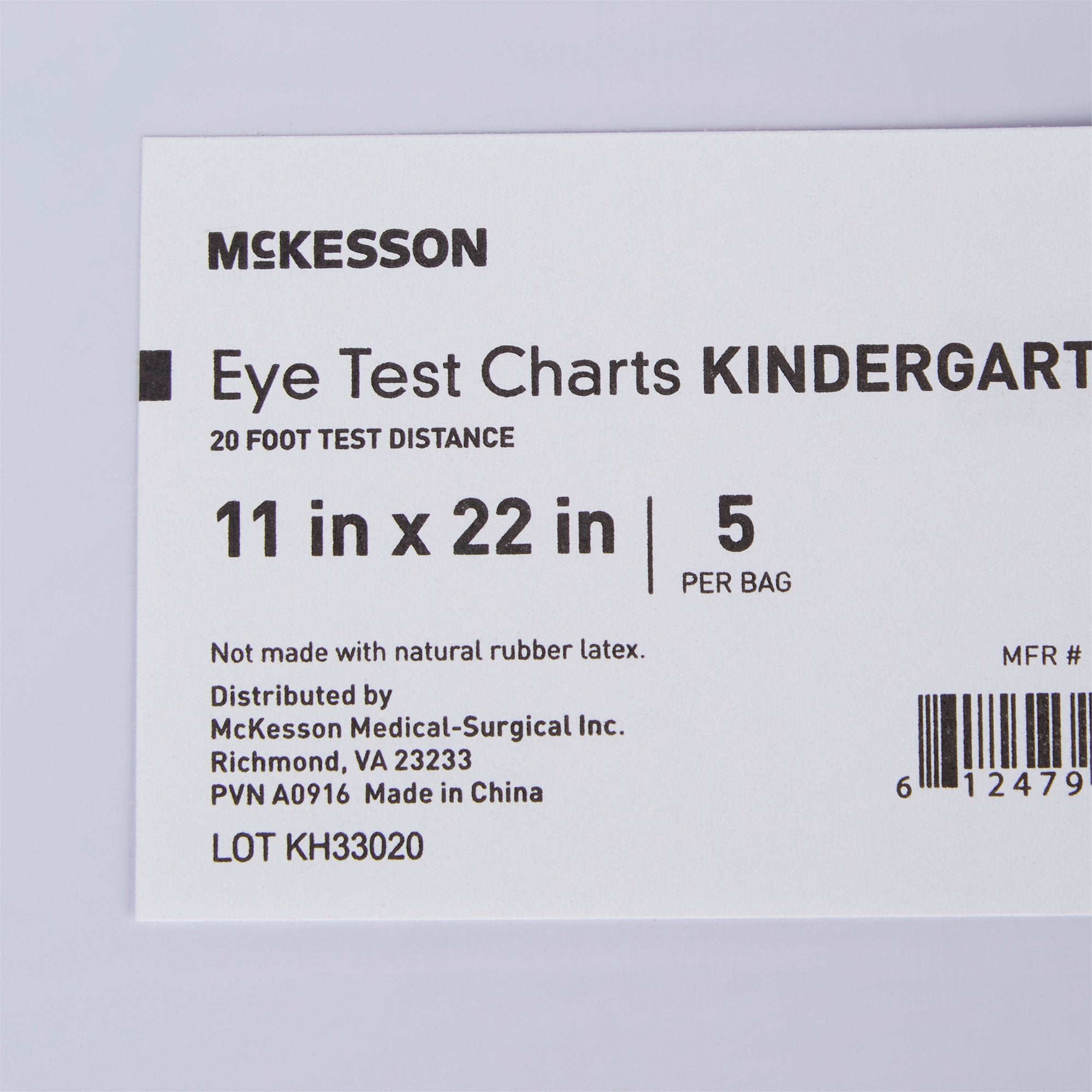 Preschool Eye Test Chart McKesson 20 Foot Distance Acuity Test, Packaging Type- Each