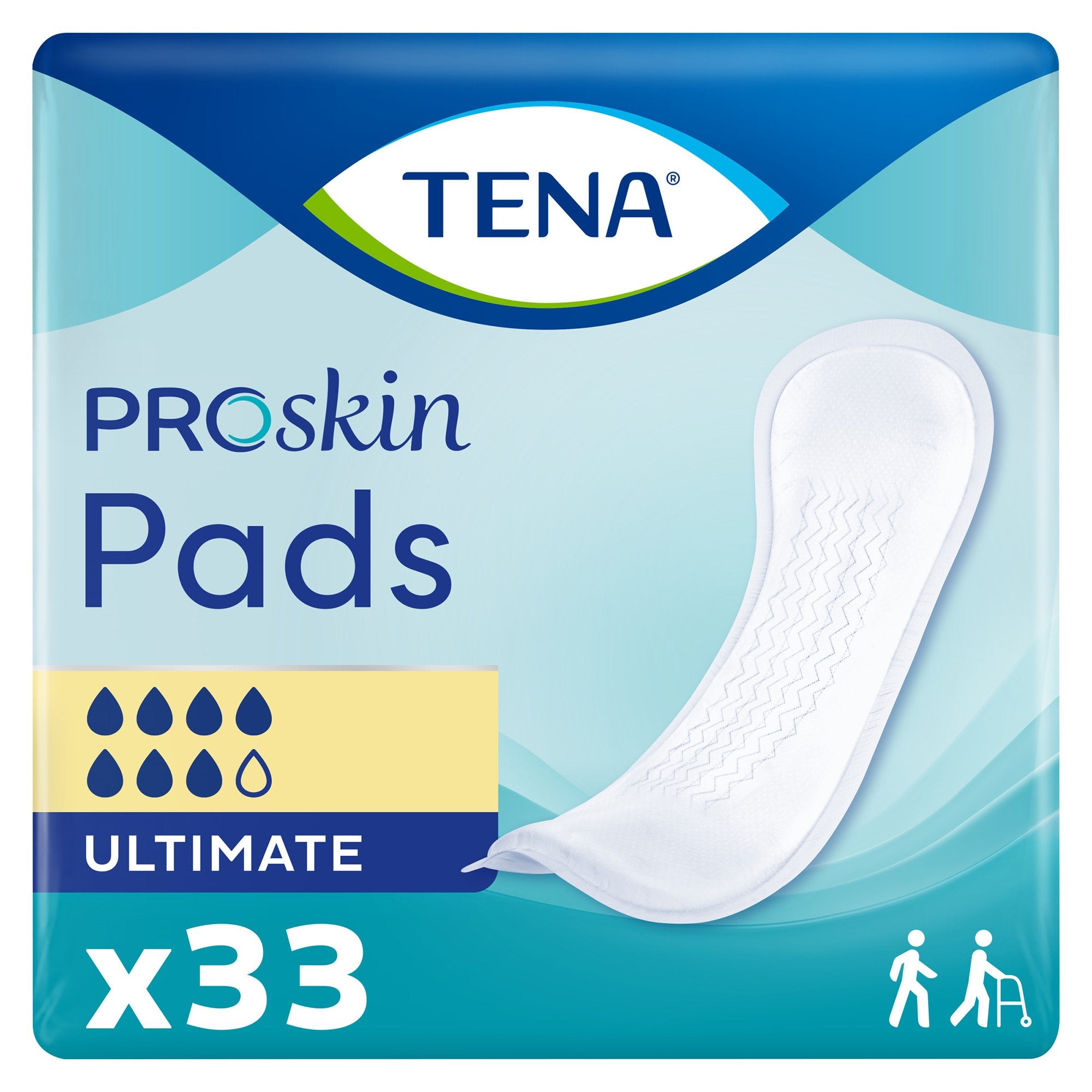 Bladder Control Pad TENA ProSkin Ultimate 16 Inch Length Heavy Absorbency Dry-Fast Core One Size Fits Most, Packaging Type- Case