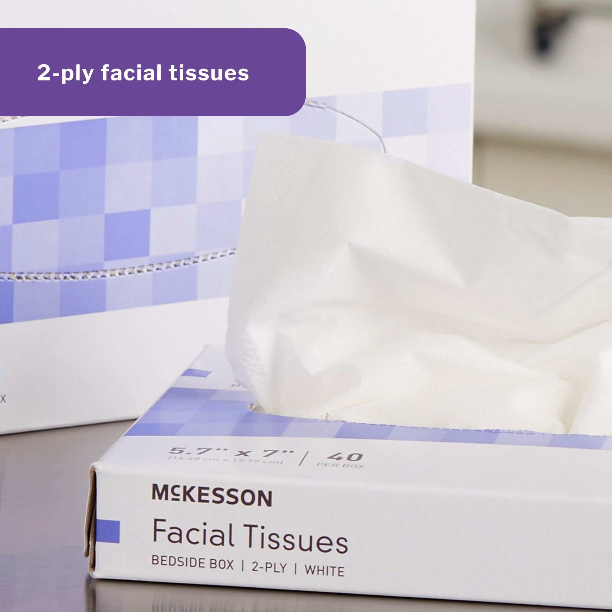 McKesson Facial Tissue White 5-7/10 X 7 Inch 40 Count, Packaging Type- Case