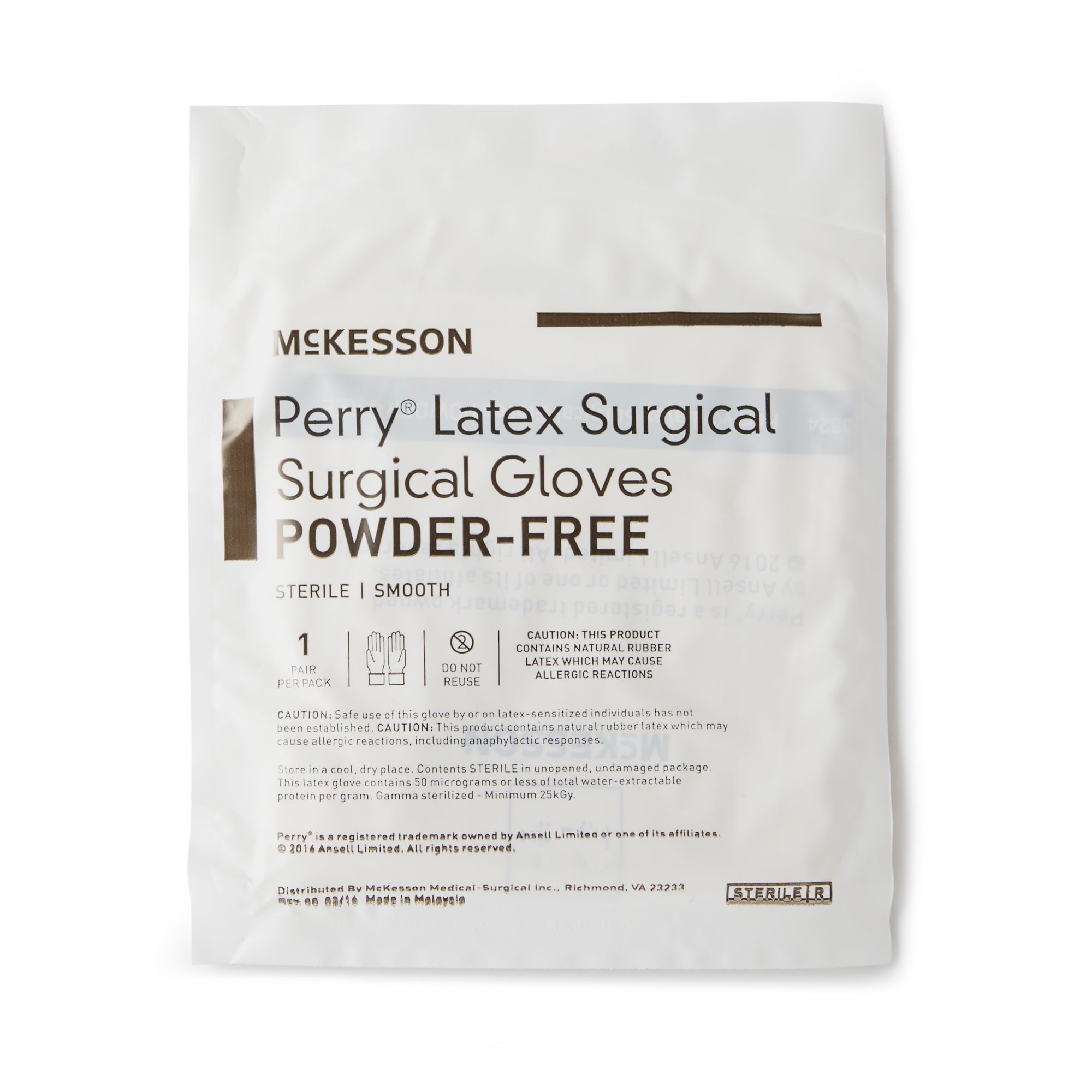 Surgical Glove McKesson Perry Size 6.5 Sterile Latex Standard Cuff Length Smooth Cream Not Chemo Approved | 4Box/Case