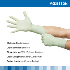 Surgical Glove McKesson Perry Performance Plus Size 7 Sterile Polyisoprene Standard Cuff Length Smooth Green Chemo Tested | 4Box/Case