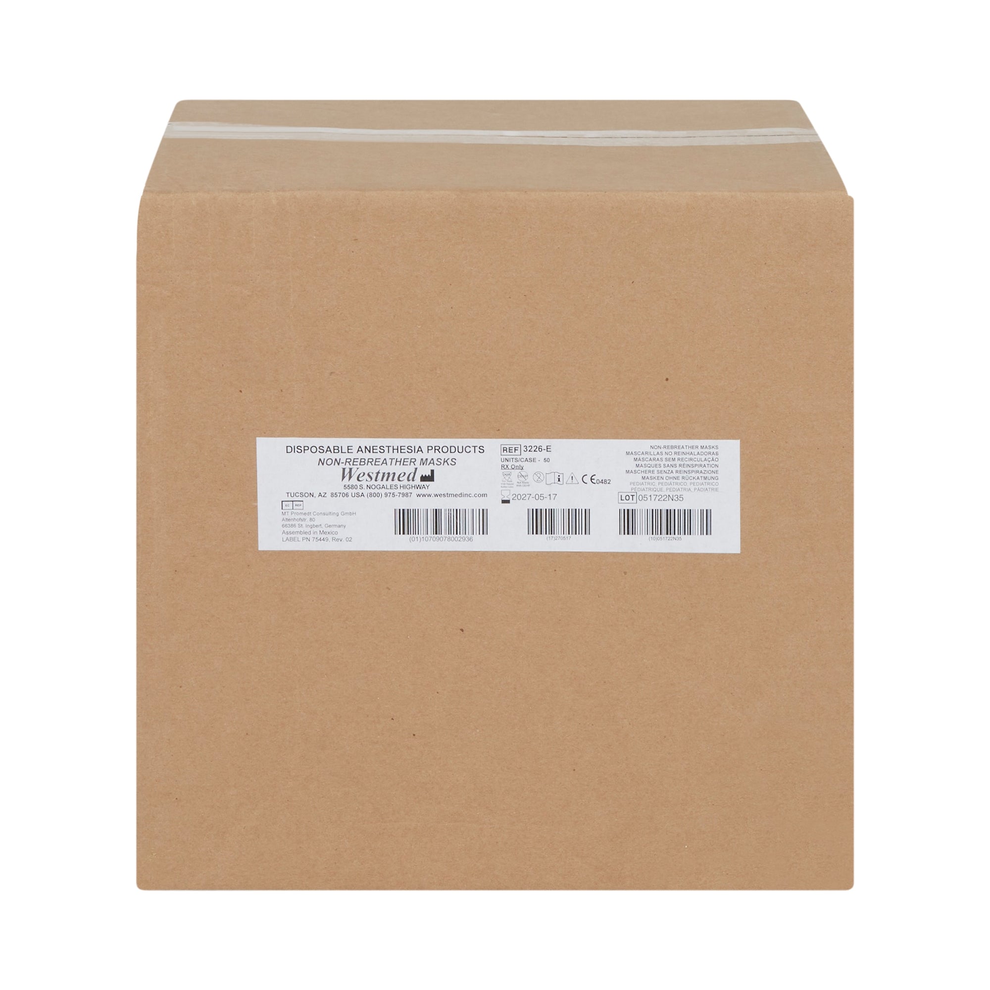 NonRebreather Oxygen Mask McKesson Elongated Style Pediatric Adjustable Head Strap, Packaging Type- Case