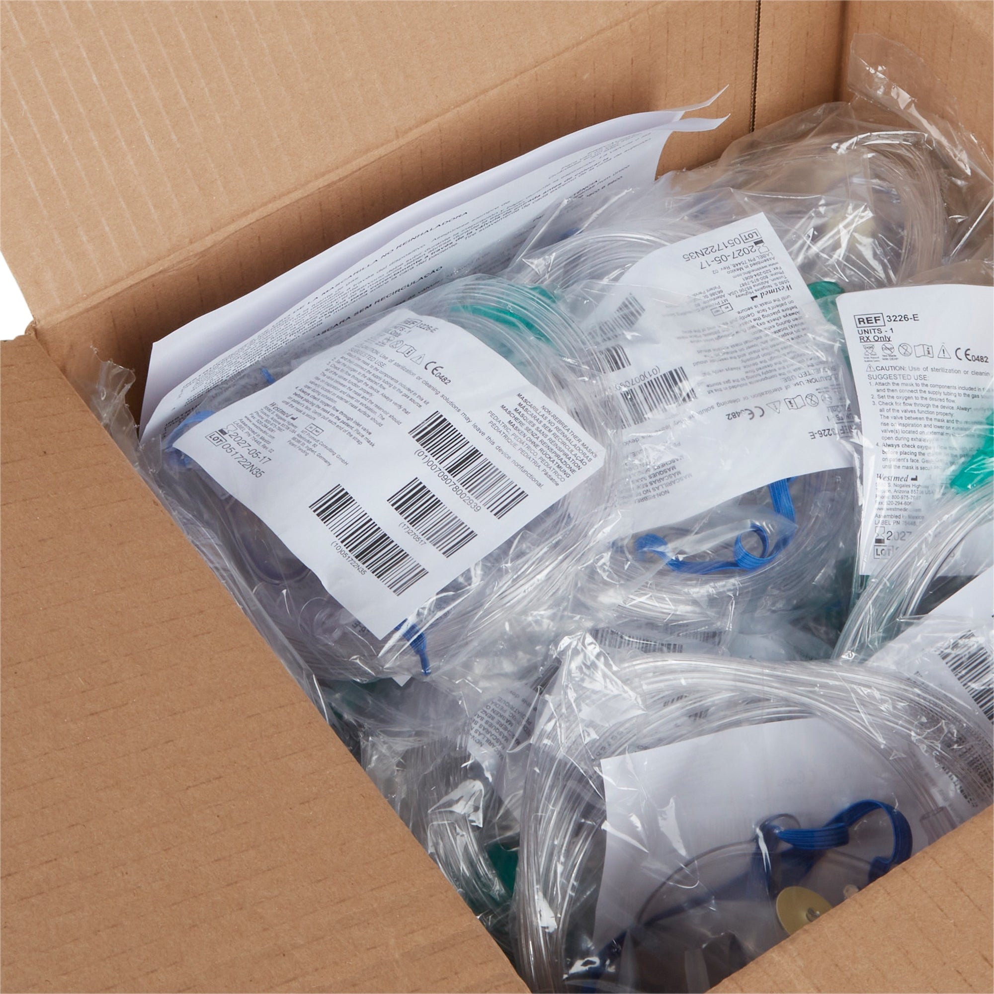 NonRebreather Oxygen Mask McKesson Elongated Style Pediatric Adjustable Head Strap, Packaging Type- Case