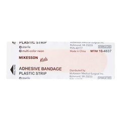 Adhesive Strip McKesson Kids 3/4 X 3 Inch Plastic Rectangle Neon Sterile, Packaging Type- Case