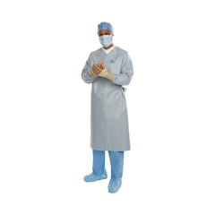 Surgical Gown with Towel Aero Chrome Large Silver Sterile AAMI Level 4 Disposable, Packaging Type- Case