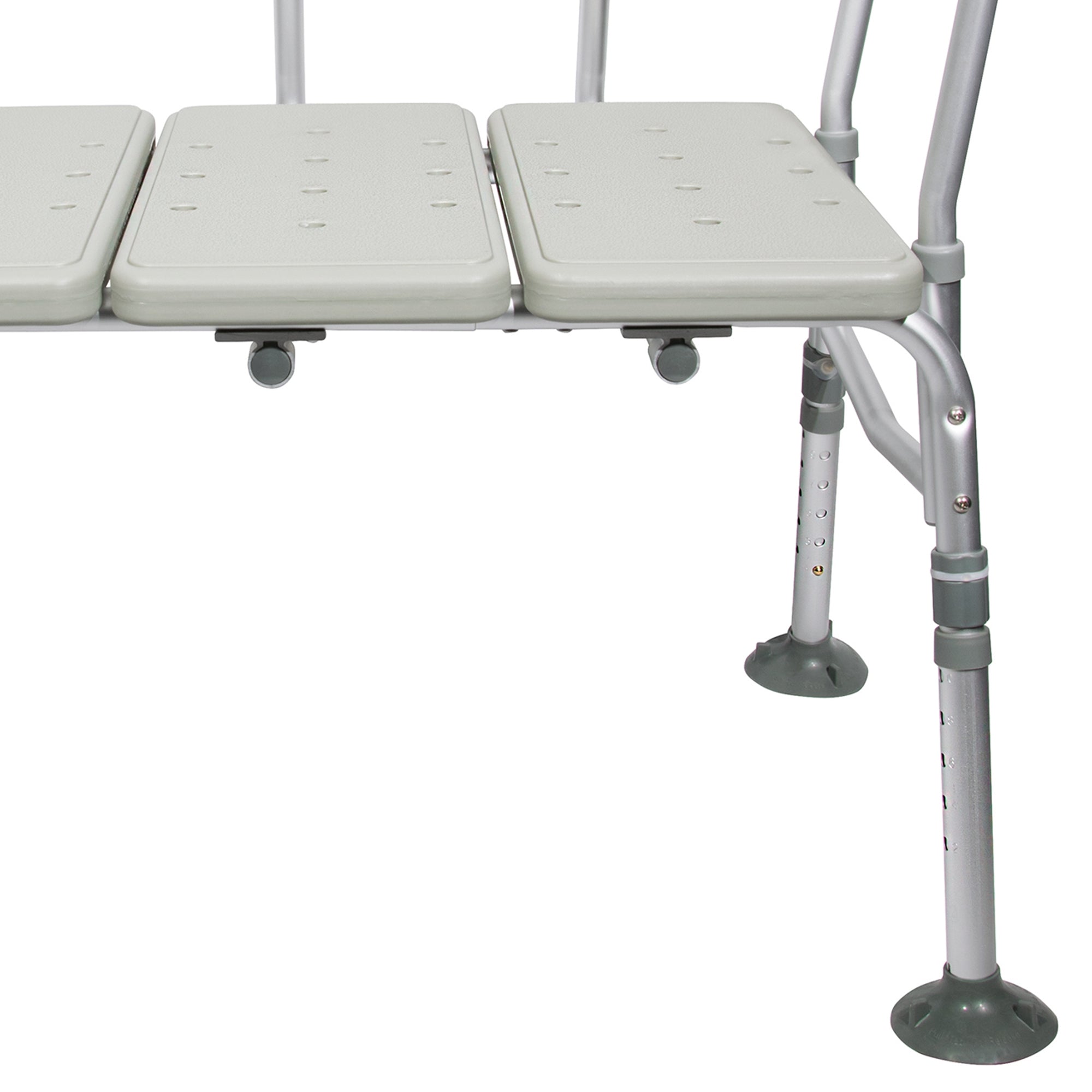 McKesson Knocked Down Bath Transfer Bench Removable Arm Rail 17-1/2 to 22-1/2 Inch Seat Height 400 lbs. Weight Capacity