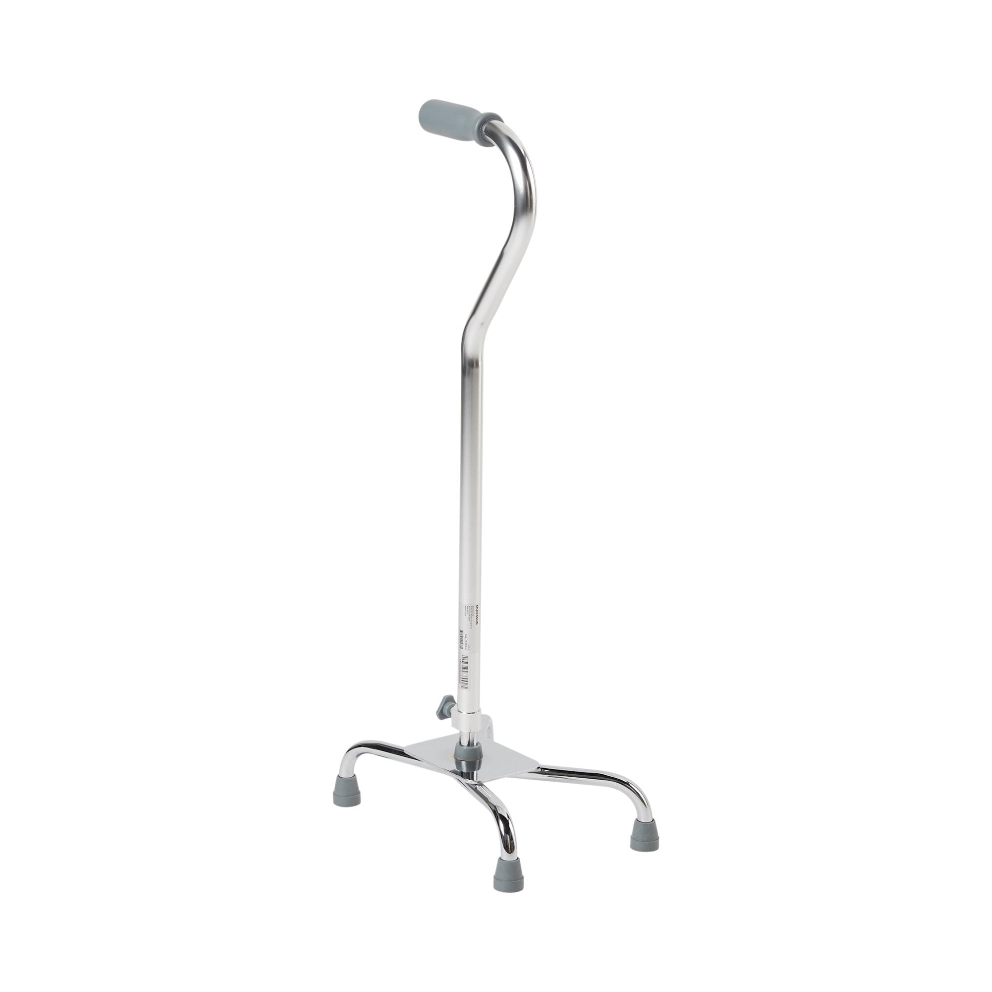 Large Base Quad Cane McKesson Steel 29 to 37-1/2 Inch Height Chrome, Packaging Type- Case