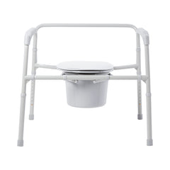 Commode Chair McKesson Fixed Arms Steel Frame Back Bar 13-3/4 Inch Seat Width 650 lbs. Weight Capacity