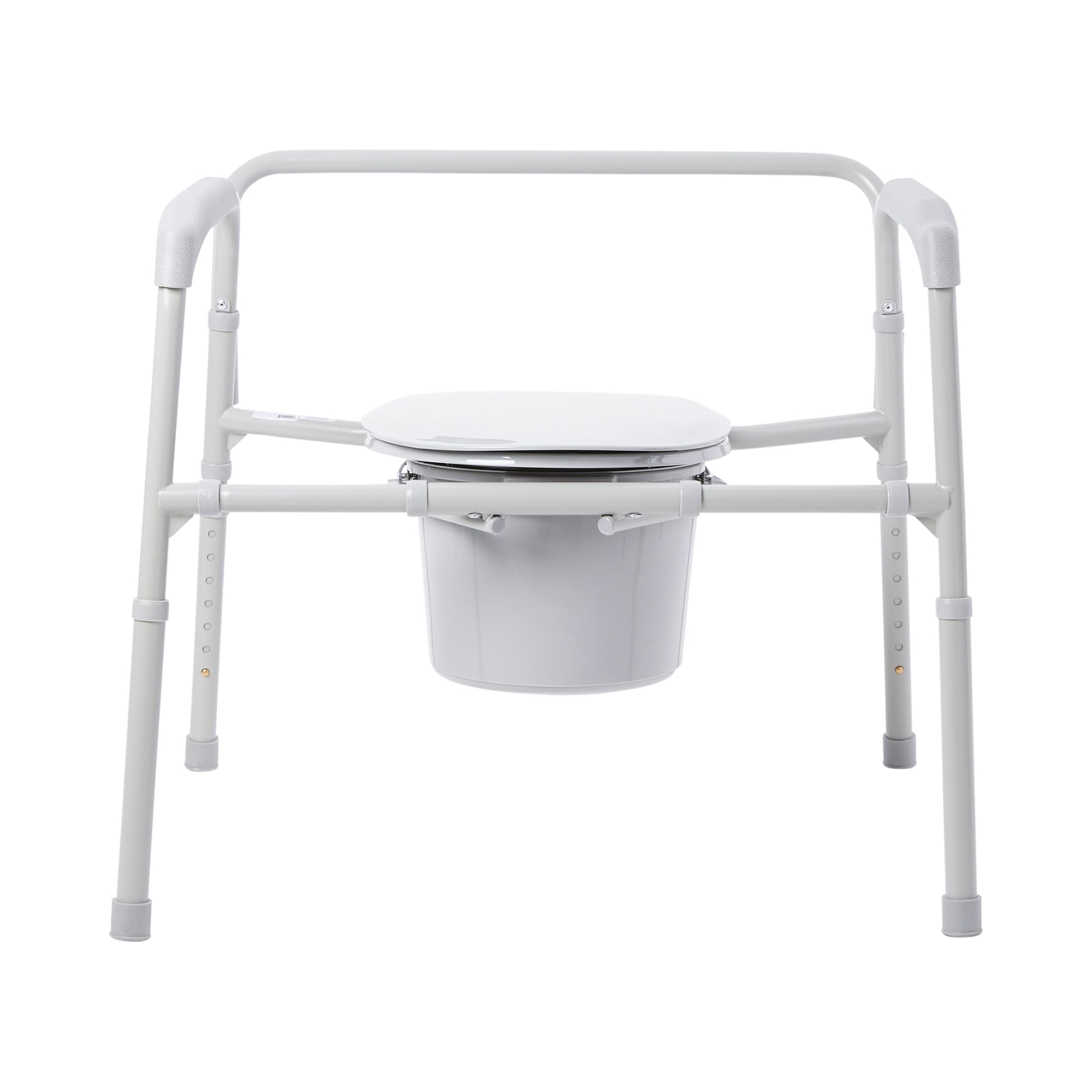 Commode Chair McKesson Fixed Arms Steel Frame Back Bar 13-3/4 Inch Seat Width 650 lbs. Weight Capacity