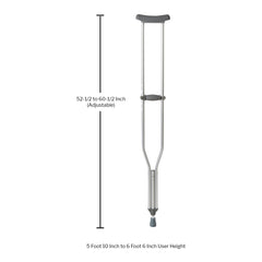 McKesson Underarm Crutches Tall Adult | 350 lbs Capacity, Adjustable Height (5'10"–6'6")